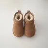 Bottes enfants hiver neige bébé vache daim supérieur chaud avec peluche épaisse garçons filles haut pour temps froid 231007