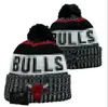 Bulls Beanies Bobble Hats Beyzbol Hokey Top Kapakları 2023-24 Moda Tasarımcı Kova Şapkası tıknaz örgü sahte pom Beanie Noel Şapkası Spor Örgü Şapkalar A0