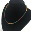 Sautoirs émeraudes naturelles rubis saphirs 3x4mm perles femmes collier de luxe environ 45 cm vernis pierre précieuse 231007