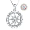 Hängen 925 Sterling Silver Star Compass Spinning Halsband går i riktning mot dina drömmar Inspirerande smycken gåvor för kvinnor män