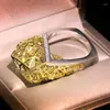 Pierścienie klastra przesadzone geometryczne damskie pierścionek zaręczynowy biżuteria moda