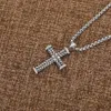 Mężczyźni długie klasyczne złotą biżuterię naszyjniki Naszyjnik Kobiety 18K wisiorek Diamentowy łańcuch mody łańcuchy Cross Punk 50cm258i