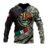 Sweats à capuche pour hommes Mexique Eegle Drapeau Graphique Sweat à capuche Hommes Vêtements 3D Camouflage Mexicain Imprimé chez les femmes Harajuku Mode Y2k Pull