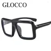 Sunglasses Vintage Black Frame Square Blue Light Blocking Glasses Men Women Retro Big Eyeglasses Reading Computer Male