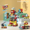 Montessori jouets briques blocs de Construction voiture 6IN1 transformateur Robot modèle technique guerre spatiale fusée Combat Construction vaisseau spatial jouet pour enfants cadeau de noël Bes