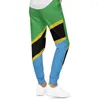 Pantaloni da uomo Pantaloni sportivi da uomo con bandiera della Tanzania con tasche Pantaloni da jogging per uomo Sport Casual con coulisse in felpa