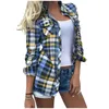 Women's Blouses Fashionable Shirts For Women Casual And Comfortable Long-Sleeved Plaid Tops Loose Versatile Elegant Blouse Blusas