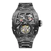 Armbandsur HAOFA Full kolfiber Tourbillon Watch for Men Skeleton Automatisk lyx Mekanisk safir Vattentät mäns 2311