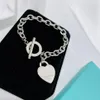 925 Sterling Silver Pulseira para Mulher Luxurys Designers Coração Jóias Mulheres Love Chains Propor Presente Designer Pingentes Bloqueados Bra2517