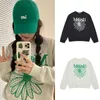 Sweats à capuche pour femmes Sweatshirts coréen Chine-Chic Marque Mardi Weiyi Daisy Broderie Or Haute Argent Col Rond Casual Couple Top