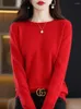 Women's Sweaters Fashion Merino Wool Cashmere Women Knitted Sweater O-Neck Long Sleeve Pullover Autumn Clothing Jumper Top