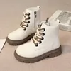 Bottes courtes polyvalentes et souples pour filles, chaussures pour enfants en PU, Style princesse britannique, mignonnes, printemps, automne et hiver, 2023