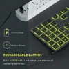 Teclado cobre jogos recarregáveis com luz de fundo de 7 cores multi dispositivo sem fio bluetooth para ipad tablet mecânico 231007