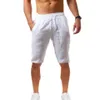 Pantalones cortos para hombre, pantalones cortos de verano para correr, 2021, lino y algodón, pantalones cortos informales para hombre, ropa para hombre, pantalones cortos para gimnasio y Fitness Male242d