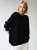 Suéteres femininos malhas básicas quentes vintage preto pulôver jumper de malha oversized grosso solto inverno para mulher 2023