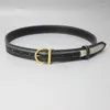 Belts Real Leather Patchwork BrandDesign Gold Buckle Belt Embellished Denim Classic