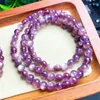 Link pulseiras natural lepidolite triplo círculo pulseira feminina cura pedra preciosa cristal costa pulseiras amantes jóias presente 1 pçs 6mm