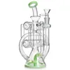 Recycler bubbler huile tampon de gréement en verre d'eau bonhghahs shisha verre fumant bongs tamponnets bang de bécher avec piste de douche perc 10 pouces