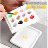 Pinceaux à ongles outils de peinture à ongles de style japonais ins style colle à polir palette d'aquarelle en céramique 12 grilles avec couvercle anti-poussière 231007