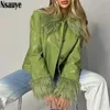 Damenjacken Nsauye Winter Frauen Umlegekragen Lederjacken Mantel Outwear Vintage Kunstpelz Langarm Y2K Casual Kurze Jacke Tops 231007