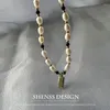 Pendentifs collier de perles de riz d'eau douce naturelles, couleurs solides et bonbons