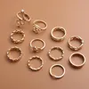 클러스터 반지 11 PCS/세트 Boho Vintage Snake Flower Star ring for Woman Retro Alto Geometry Moon Heart Midi Kunckle Set Jewelry