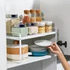 Prateleira de armazenamento de cozinha Prateleira em camadas Armário Pia Pratos Condimento Contador Organizador de microondas