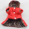 Dog Apparel Pets Dogs Leopard Pattern Tutu Coat Dress Puppy Hoodies Both Sides Wear Winter Clothes For Small Clothing
