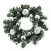 Decorative Flowers Pre Lit Artificial Christmas Wreath| Flocked With Mixed Decorations And Wreaths Battery Operated Wire Wreath