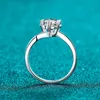 Solitaire Ring Smyoue 032 100 Echt voor Vrouwen Wit Verguld S925 Massief Zilver Luxe Gesimuleerde Diamanten Trouwring 231007