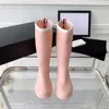 2024 Designers Rain Boots for Women Beige Pink Yellow Boot Real Leather Designer Winter