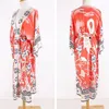 Strandklänning täcker för kvinnor baddräkt cover-ups kimono blus baddräkt cardigan 2021 blommor kran tryck strandkläder coverup x259o