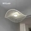 Lámpara colgante de acrílico transparente, luz de suspensión de hoja de loto creativa, para Hotel, cafetería, estudio, Bar, dormitorio, lámpara de techo colgante