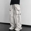 Pantalons pour hommes Hommes Cargo Ruban Hip Hop Jogging Mâle Casual Streetwear Harem Pantalon Poches Taille Élastique Femme Pantalon de Survêtement