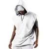 Men's Tank Tops 2022 Men T-shirt Hooded Solid Color Summer Loose Sleeveless Vest For Party Oversized2358