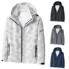 Vestes pour hommes Automne et hiver Camouflage imprimé couleur détachable capuche coupe-vent imperméable respirant veste extérieure avec double