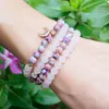 MG1342ナチュラル6 mmマットローズクォーツラップ108 MALA BRACELET FASHIT WOMENS PURPLE JASPERMOONチャームヒーリングスピリチュアルジュエリー224S