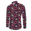 Weihnachten Stil männer Hemd Revers Einreiher Schneemann Prined Frühling Herbst Casual Mode Qualität Männlichen Bluse Shirts260A
