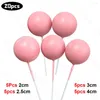 Cake Tools 20Pcs Balls Toppers Metal Silver Gold 2-4cm Different Size Colorful For Brithday Wedding Christmas Decor