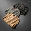 Maglioni da uomo Autunno Fashion Design maglione jacquard lavorato a maglia inverno lusso casual a righe uomo caldo lana 5XL
