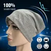 Bonnet/Crâne Caps Anti Radiation Cap Plein Argent Fiber EMF Protection Chapeau Électromagnétique Vague Bouclier Chapeaux Unisexe RF/Micro-ondes Protéger Bonnets 231007