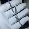 Moda redonda corte tênis pulseira 5a zircônia cúbica ouro branco preenchido pulseiras de noivado para mulheres casamento accessaries305d