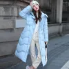 Trenchs de femmes manteaux femme vers le bas coton vestes hiver 2023 mode longue mince solide femmes parkas zip col de fourrure vêtements