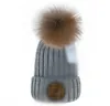 Unisex echte haarbal herfst gebreide muts herfst winter dame casual hiphophoeden