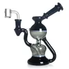 7 '' Bong in vetro a colori misti Rigs per olio Narghilè Percolatore in vetro Bubbler Bong in paglia Fumatori Tubi per l'acqua Dab Recycler con Banger al quarzo da 14 mm