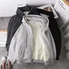 Womens Hoodies Sweatshirts Ready Stock Women Coat Plush Jackets Solid Color Velvet Thick Warm Winter Zipper Sweatshirt Tops Plus Size 231007