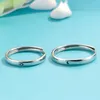 Cluster Ringe Mode Einfache Paar Ring Silber Farbe Sonne Mond Einstellbare Offene Schmuck Für Frauen Männer Hochzeit Jahrestag Geschenke
