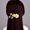 ヘアクリップレトロ快適な色付きgl薬の花のヘアピンエレガントな絶妙なクラシックジュエリースーパーフェアリーハンフアクセサリー