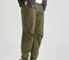 Męskie spodnie 2023 jesień i zima bawełniany kolor solidny luźny swobodny w stylu safari kieszonkowy zielona odzież robocza GML04-Z331