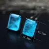 Stud Earrings Square Fusion Earring For Women Nature Stone With Crystal Glass Party Fashion Jewelry Female Accessories Wholesale